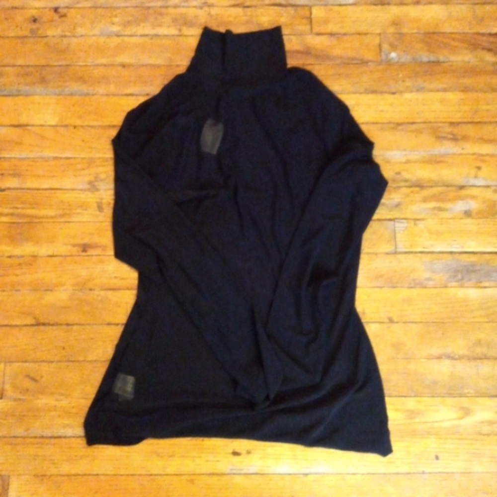 Discovery Sheer Black Turtleneck Top